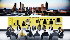 alt_text: "Cover image showcasing Atlanta's skyline and diverse professionals collaborating on SAP evaluation."